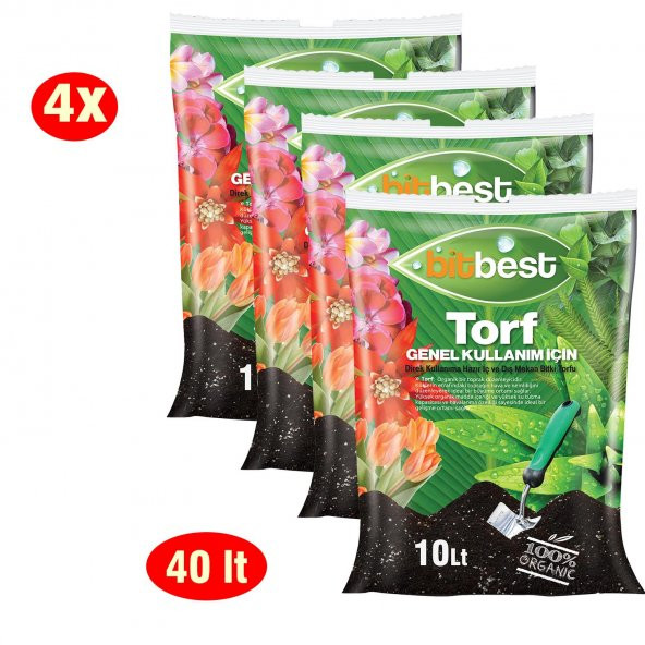 Bitbest 4X10Lt (40Lt) Bitki ve Saksı Toprağı TorFu ( Torf Humus Leonardit )