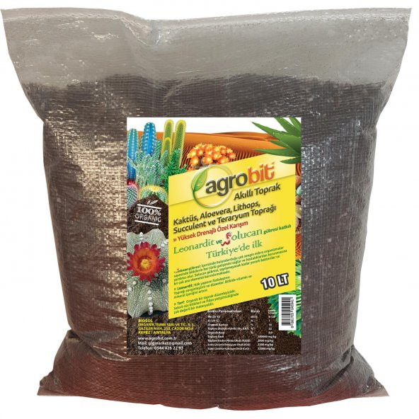 Agrobit Akıllı Toprak 10lt Kaktüs Aloevera Lithops Ve Succulent Toprağı Harcı Gübreli - 2