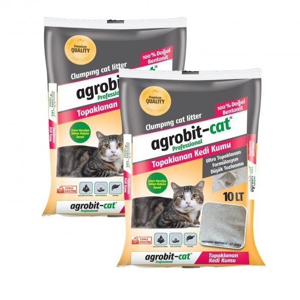 Agrobit cat Kedi Kumu 2x10LT Marsilya Sabun Kokulu Doğal bentonit En iyi kedi bakımı ve fiyat