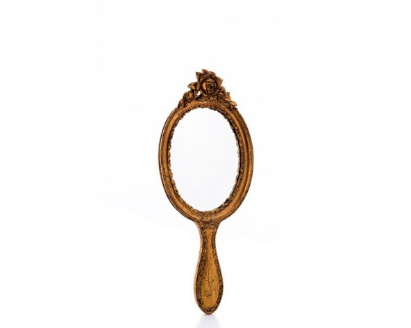 Porio Ahd-1308 - Altın Varaklı Askılı Makyaj Aynası 45*19