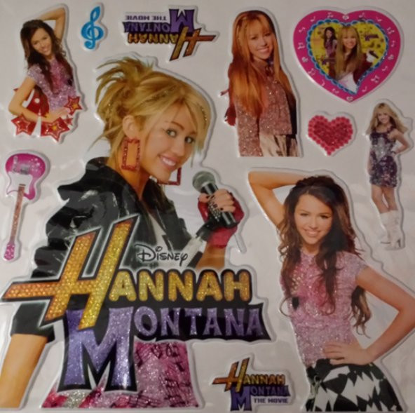 Hannah Montana Kabartmalı Sticker 2 adet