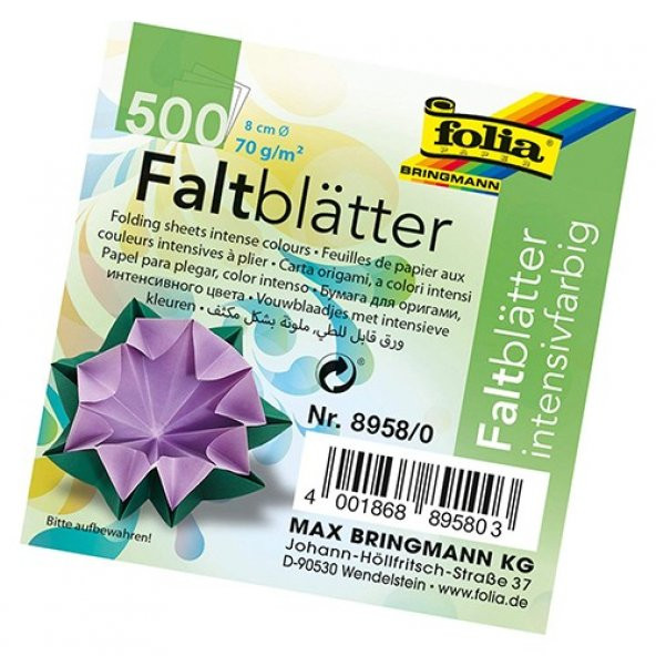 Folia Origami Kağıdı 500 adet 70gr 8 cm Çap
