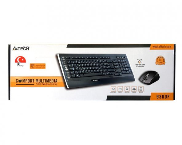 A4 Tech 9300f Kablosuz Mm F Klavye Mouse Set Siyah - 2