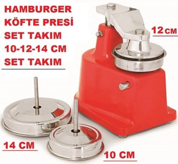 Köfte Hamburger Şekillendirme Makinası Presi 10 12 14 Cm