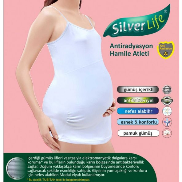 Silver Life Radyasyon Önleyici Dantelsiz Gebe Atleti