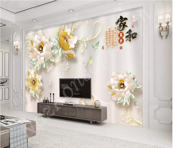 3D  Tv Arkası Salon Duvar Kağıtları