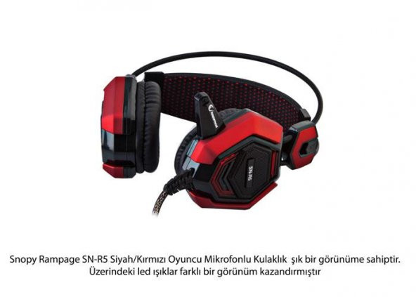Rampage Sn-R5 X-Core Siyah/Kırmızı Oyuncu Mikrofonlu Kulaklık - 4