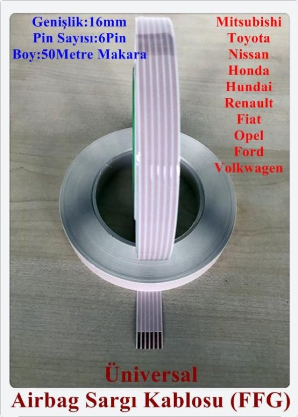 Hyundai 6 Pin Airbag Sargı Kablosu 16 mm ( FFG )