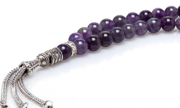 Alnis Atelier Ay Yıldız İmameli Gerçek Ametist Doğal Taş Tesbih - 2