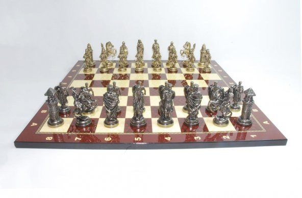 Lüks Döküm Satranç Takımı Osmanlı & Bizans Ordusu DEV Boy - 2
