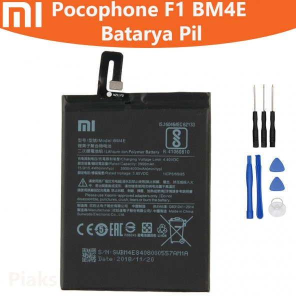 Xiaomi Mi Pocophone F1 BM4E Batarya Pil ve Tamir Seti