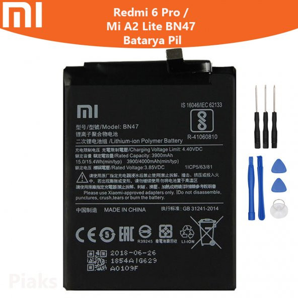 Xiaomi Redmi 6 Pro / Mi A2 Lite BN47 Batarya Pil ve Tamir Seti