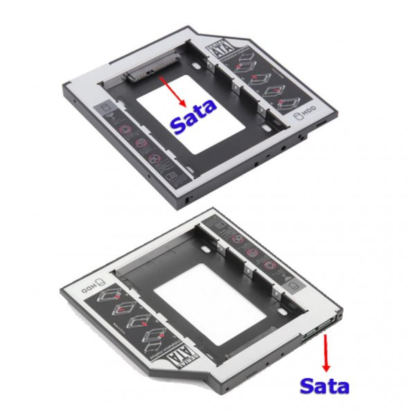 CADDY 9.5 MM DVD TO SSD KIZAK 2 HDD BAĞLAMA - METAL KASA - 5