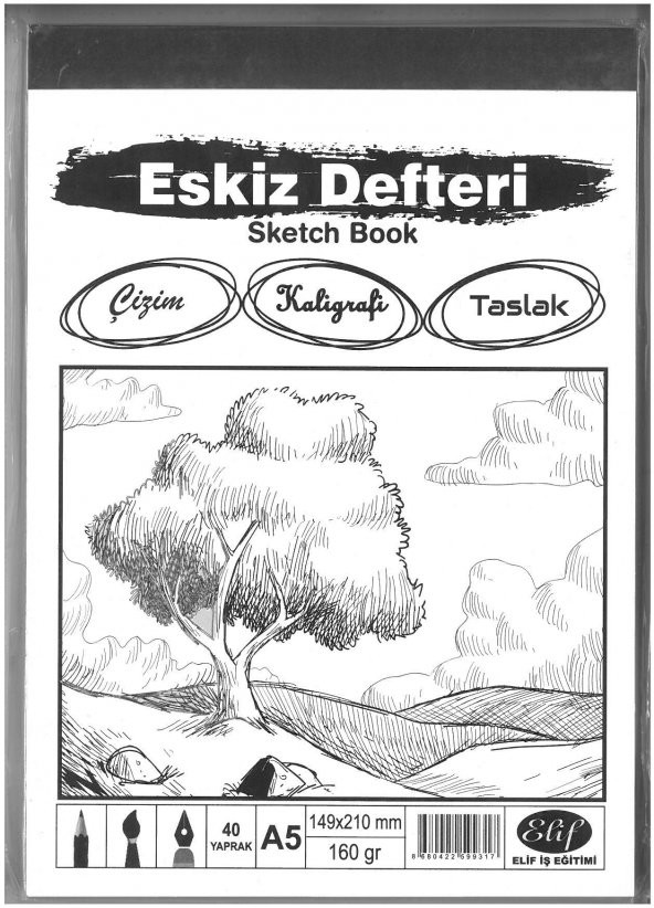 Eskiz Defteri Sketch Book A5 40 YP: 149x210 160 GR