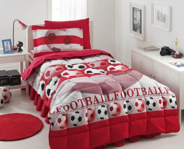 Özdilek Uyku Seti Tek Kişilik Football Kırmızı