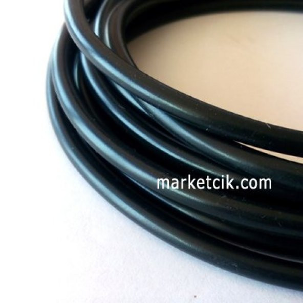 2x0,50 mm Dekoratif Askı Abajur İçin Yuvarlak Siyah TTR Kablo, 5 Metre