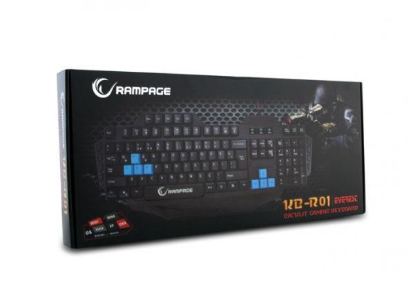 Rampage KB-R01 Siyah USB Makrolu Gaming Q Multimedia Klavye