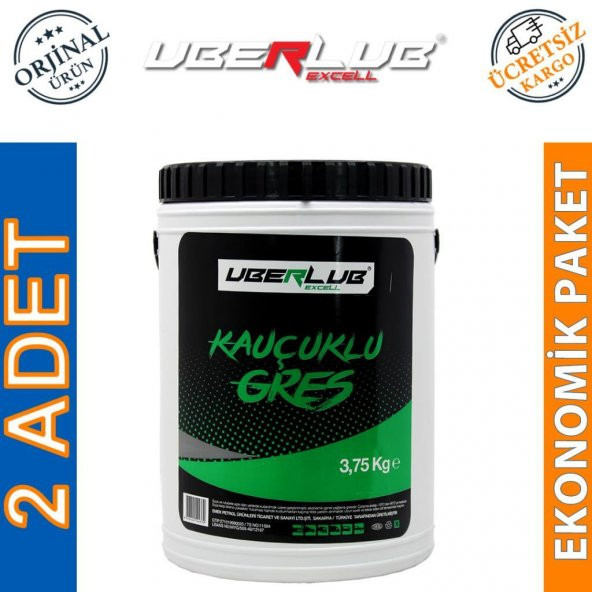 Uberlub Excell Kauçuklu Gres 3.75 Kg Kalsiyum Sabunlu Gres (2 Adet)