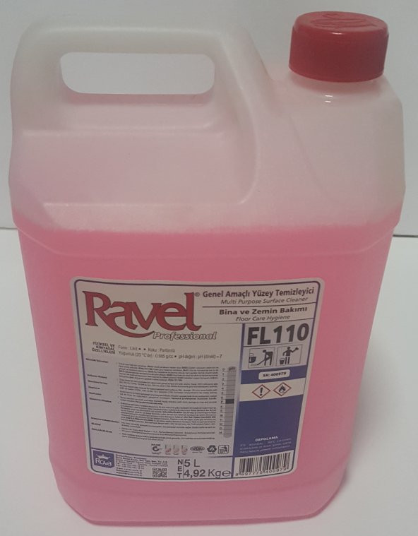 RAVEL PARFÜMLÜ KALİTELİ YÜZEY TEMİZLEYİCİ 5 LT ( PEMBE  )