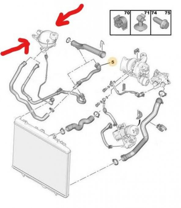 Peugeot 2008    Radyatör Ek Deposu        1323.T9 - Resim 2