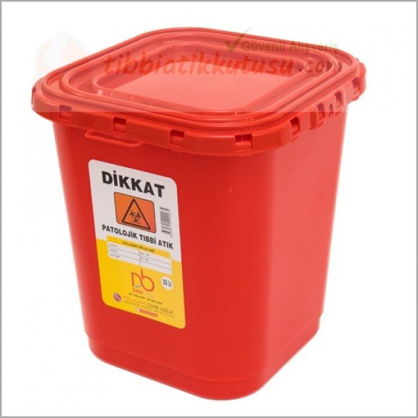 Patolojik Atık Kabı 30 lt Kırmızı Donbox Ücretsiz Kargo