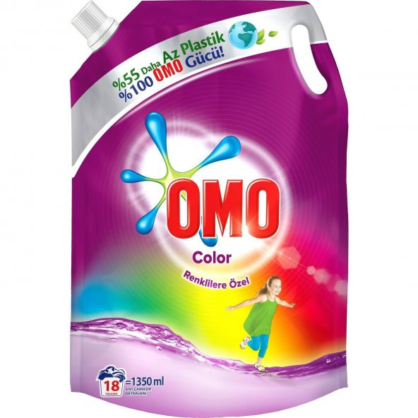 Omo Yeni Ambalaj Sıvı Deterjan Pouch Color 1350 ml