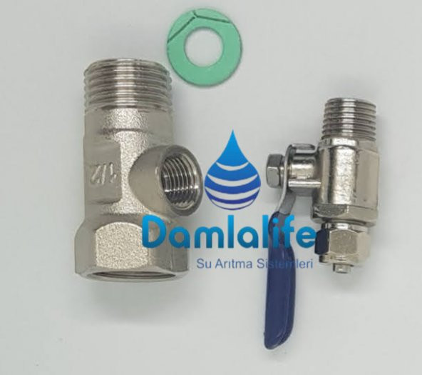 Su Arıtma 1/2 Hat Alma Bağlantı Aparatı Ve 1/4 Vana - Resim 3