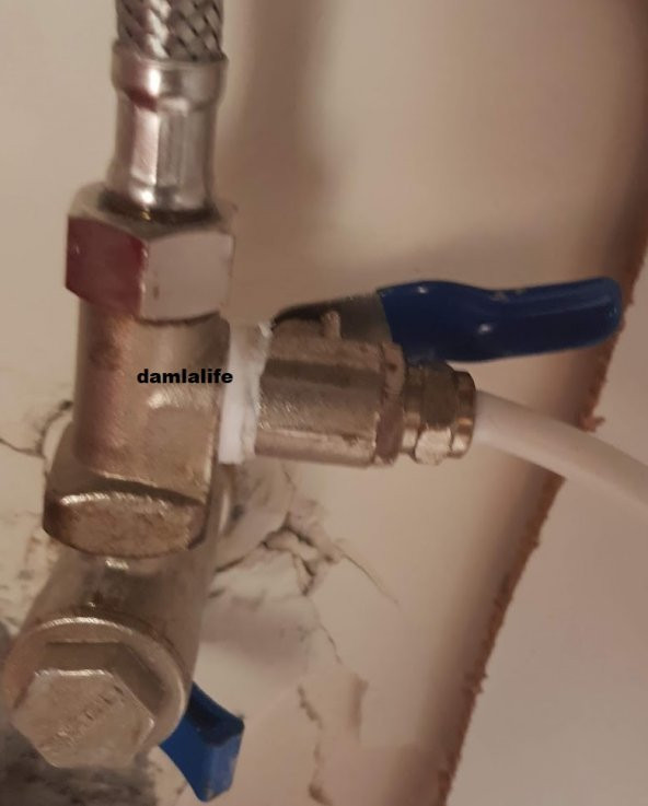 Su Arıtma 3/8 Hat Alma Bağlantı Aparatı Ve 1/4 küresel  Vana - 3