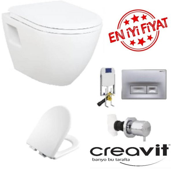 Creavit GR5001 Gömme Rezervuar - TP325 Asma Klozet 5li Set