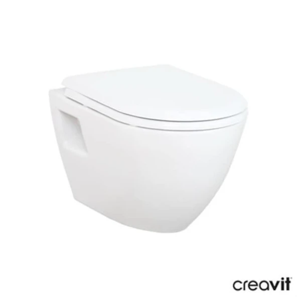 Creavit TP325 Asma Klozet + Yeni Slim Yavaş Kapanır Kapak KC5000-ORJİNAL - 5
