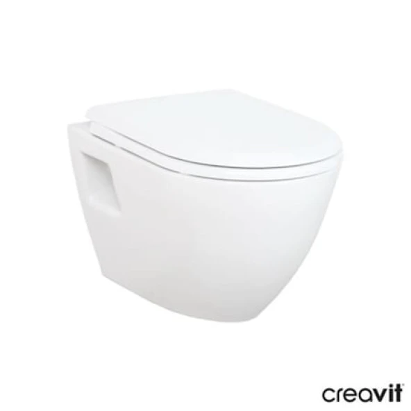 Creavit TP325 Asma Klozet + Yeni Slim Yavaş Kapanır Kapak KC5000-ORJİNAL - 6