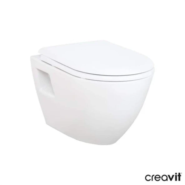 Creavit TP325 Asma Klozet + Yeni Slim Yavaş Kapanır Kapak KC5000-ORJİNAL - 2
