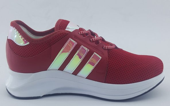Oxigen Kırmızı Ortopedik Fileli Kadın Spor Ayakkabı