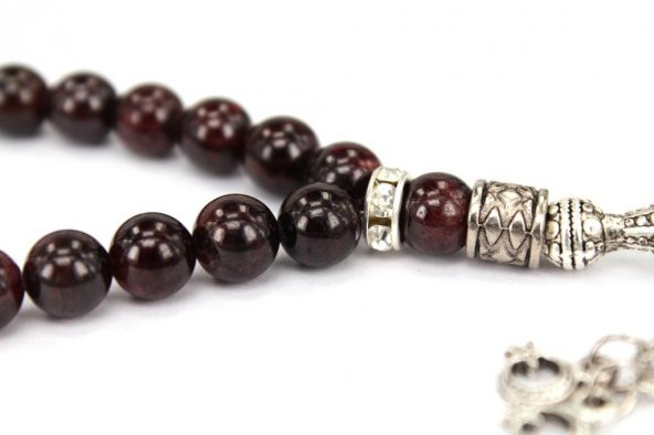 Alnis Atelier Ay Yıldız İmameli Gerçek Granat (Lal) Taşı Tesbih - 2