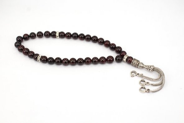 Alnis Atelier Ay Yıldız İmameli Gerçek Granat (Lal) Taşı Tesbih - 4