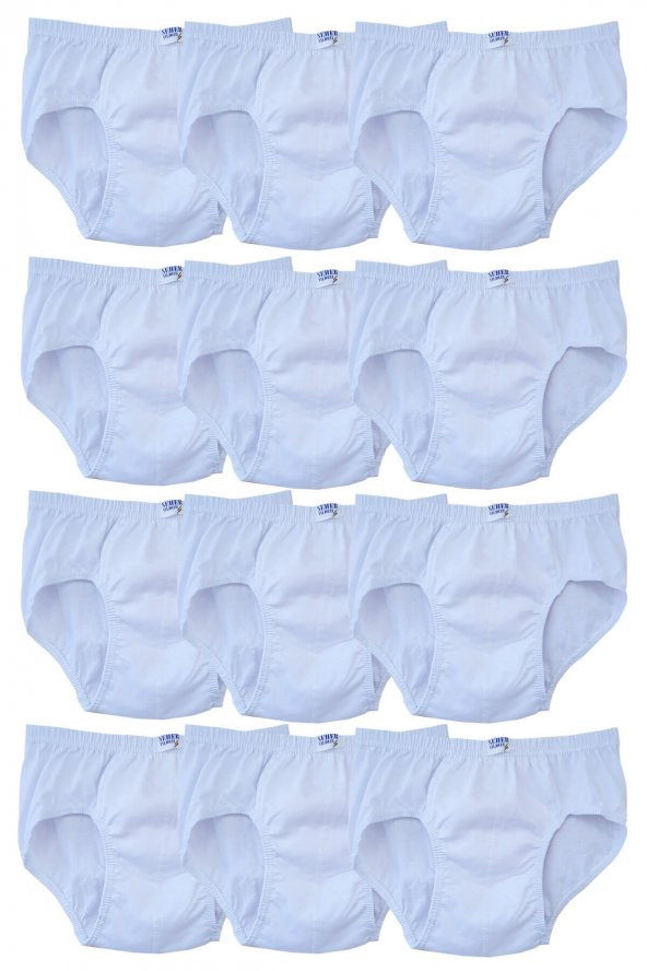 Seher Yıldızı Erkek Çocuk Slip Külot Beyaz 12 li Paket - 3