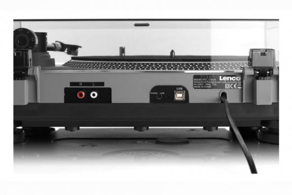 Lenco L-3808 Mat Gri Pikap USB Bağlantılı Direct Drive Motorlu Pl - 4