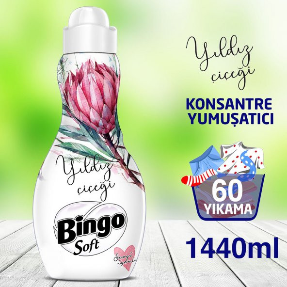 Bingo Soft Konsantre Çamaşır Yumuşatıcısı Yıldız Çiçeği 1440 ml