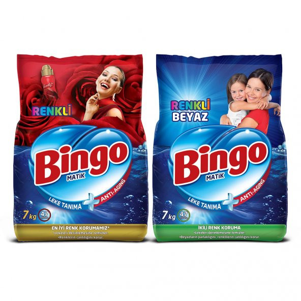 Bingo Renkli ve Renkli Beyaz Toz Çamaşır Deterjanı 7 Kg 2’li Av Pkt - 2