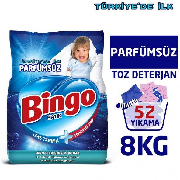 Bingo Matik Toz Çamaşır Deterjanı 4 kg Parfümsüz 2li