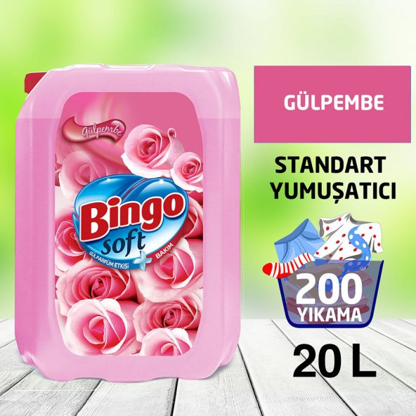 Bingo Soft Çamaşır Yumuşatıcısı Gülpembe 5 L Ekonomi Paketi 4'lü