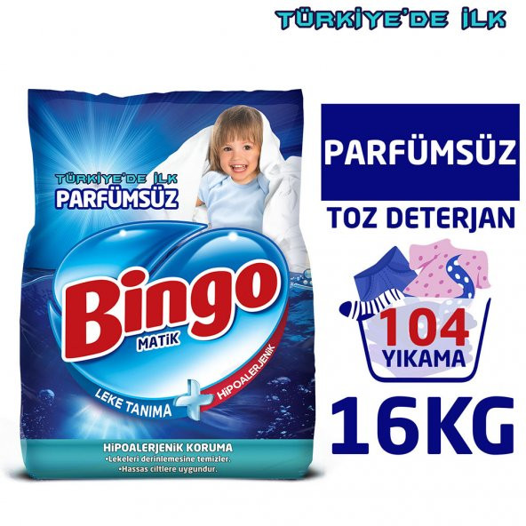Bingo Matik Toz Çamaşır Deterjanı 4 kg Parfümsüz 4lü