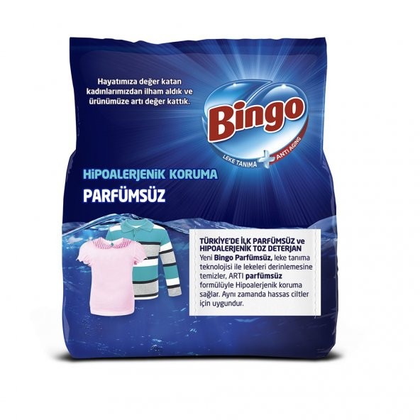Bingo Matik Toz Çamaşır Deterjanı 4 kg Parfümsüz 4lü - 3