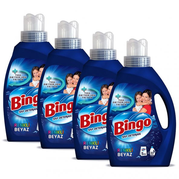 Bingo Matik Sıvı Performans Çamaşır Deterjanı 2145 ml 33 Yıkama Renkli & Beyaz 4'lü - 2