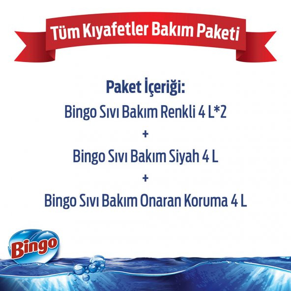 Bingo Matik Sıvı Bakım Çamaşır Deterjanı Tüm Kıyafetler 4 L 4'lü - 2