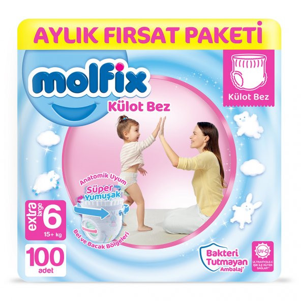 Molfix Külot Bez 6 Beden E.Large Aylık Fırsat Paketi 100 adet
