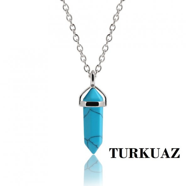 Alnis Atelier Gerçek Doğal Taş Bayan Kolye+Küpe Hediye - 9