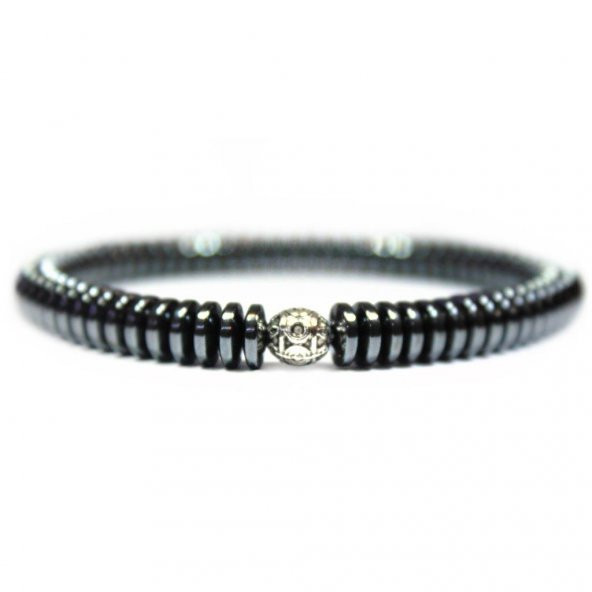 Alnis Atelier K.gözü,Oniks ve Hematit Doğal Taş Erkek Bileklik Kombin - 4