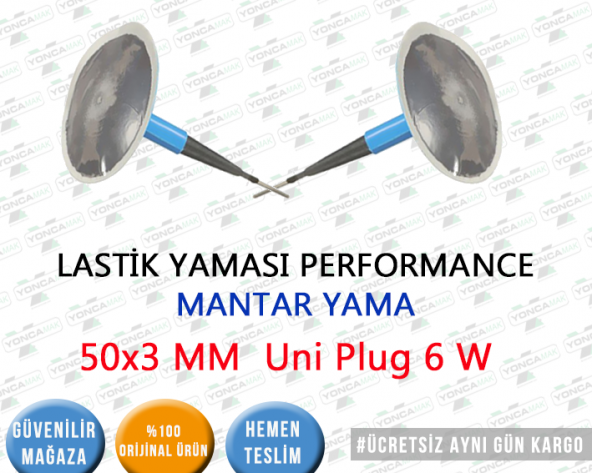 LASTİK YAMASI PERFORMANCE MANTAR YAMA 50x3 MM Uni Plug 6 W - 1