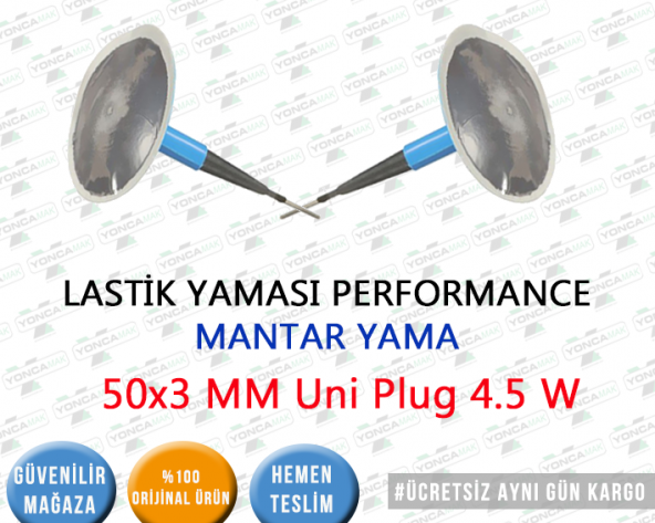 LASTİK YAMASI PERFORMANCE MANTAR YAMA 50x3 MM Uni Plug 4.5 W